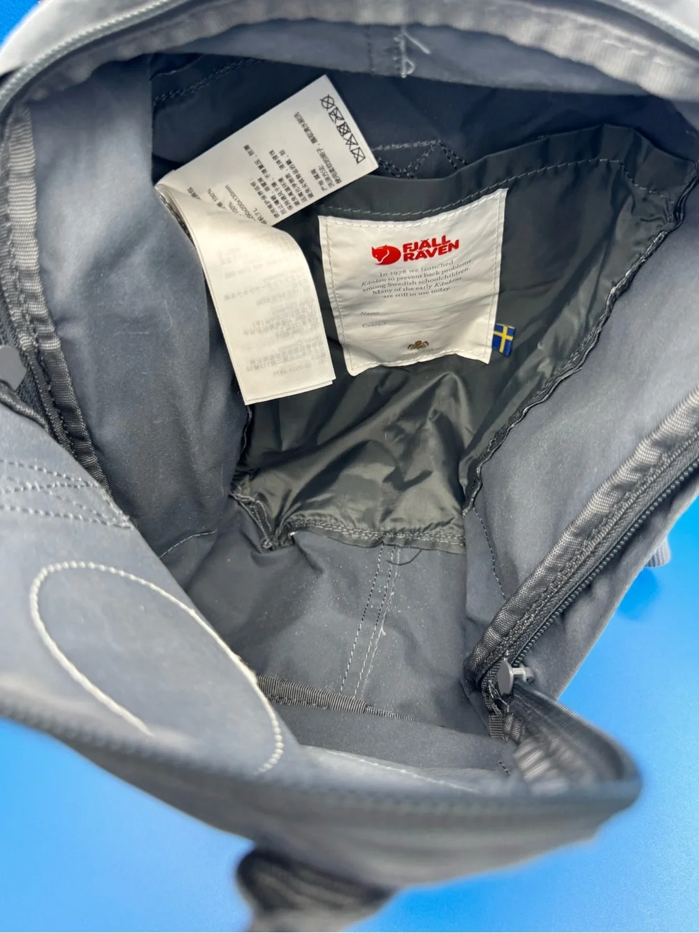 Fjallraven Kanken Mini Backpack - Grey with Red Logo